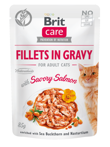 Brit Care® Cat Pouches Fillets In Gravy Salmon