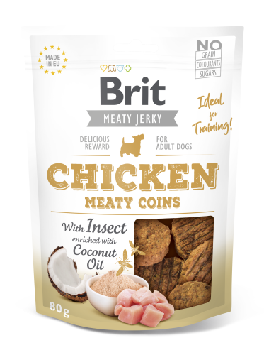 Brit® Dog Snack Jerky Meaty Coins Chicken with Insect