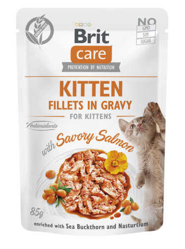Brit Care® Cat Pouches Fillets In Gravy Kitten Salmon